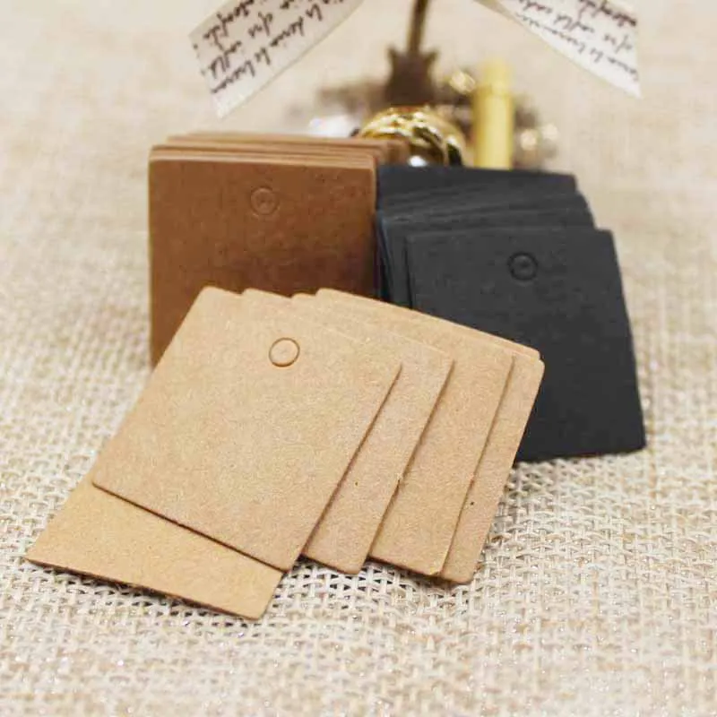 100pcs 2.5*2.5cm Small Size sq - Kraft Hang Tag 评论和价格