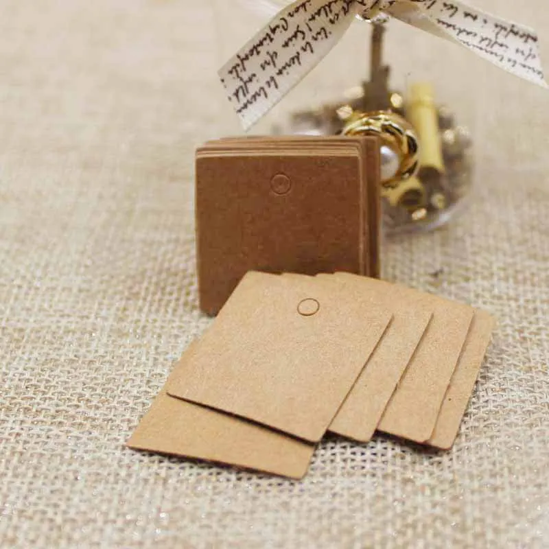 100pcs 2.5*2.5cm Small Size sq - Kraft Hang Tag 评论和价格