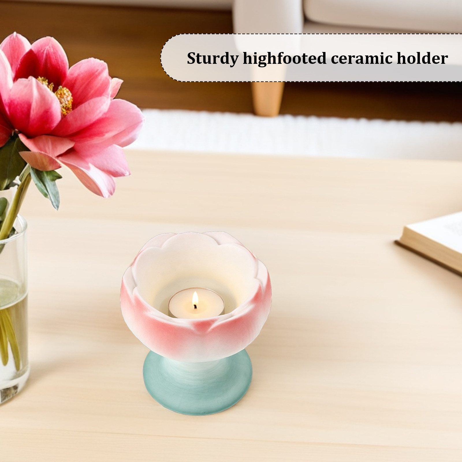Ceramic Lotus Holder Highfoote - Zen Candle Supplies 评论和价格