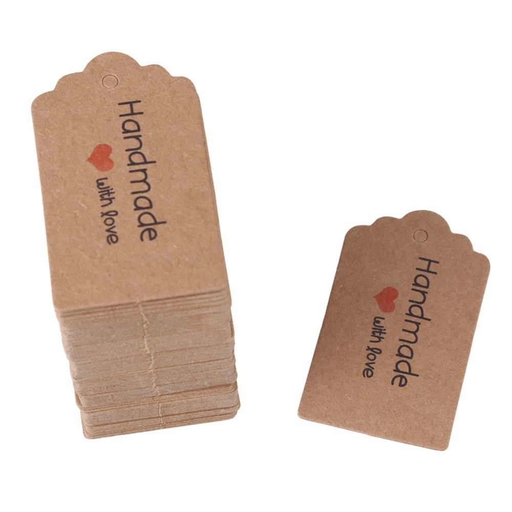 100pcs Handmade Kraft Paper Ha - Kraft Hang Tag 评论和价格