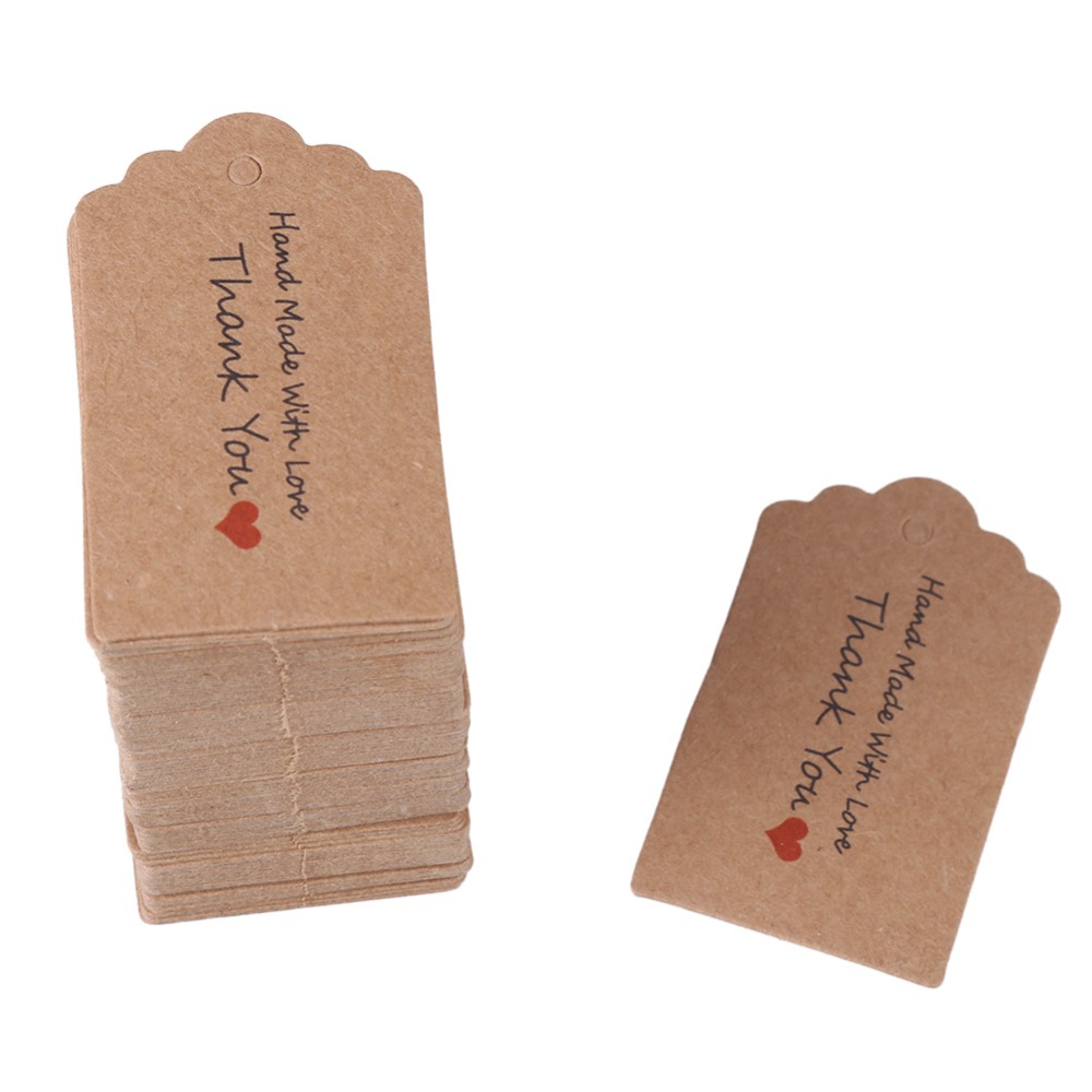 100pcs Handmade Kraft Paper Ha - Kraft Hang Tag 评论和价格