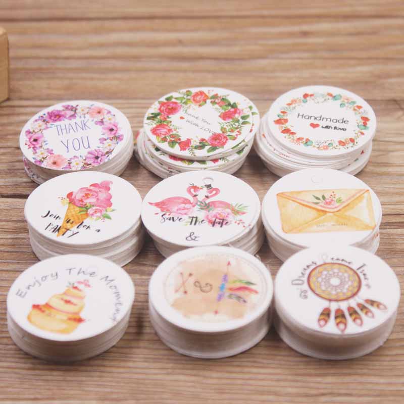 100pcs White /Kraft Paper Gift - Kraft Hang Tag 评论和价格