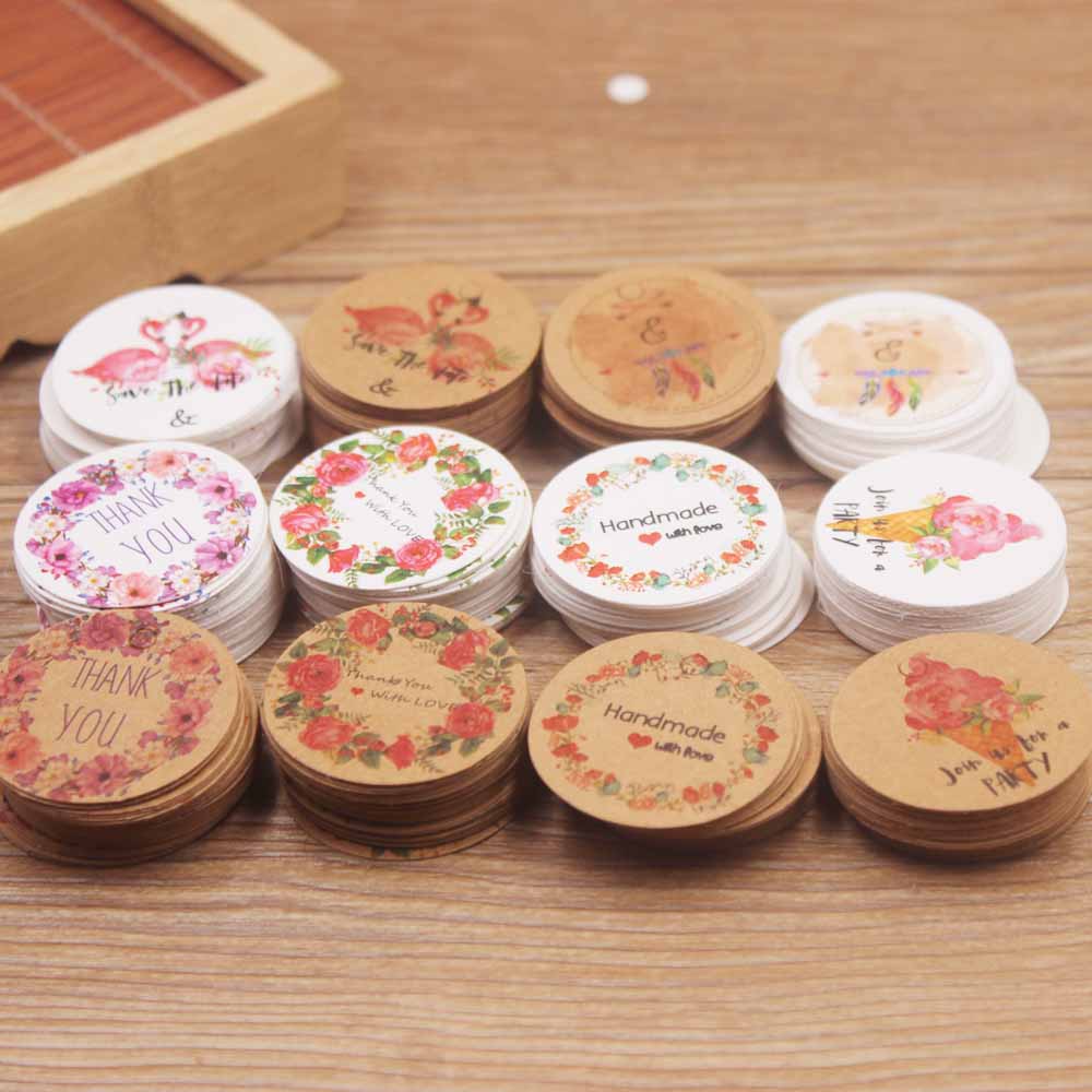100pcs White /Kraft Paper Gift - Kraft Hang Tag 评论和价格