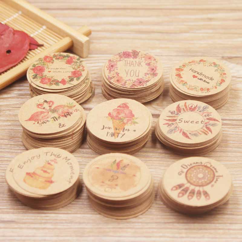 100pcs White /Kraft Paper Gift - Kraft Hang Tag 评论和价格