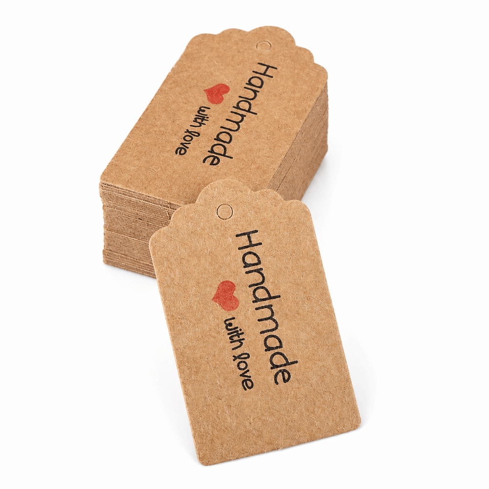 100pcs Handmade Kraft Paper Ha - Kraft Hang Tag 评论和价格