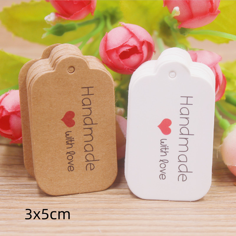 100 pcs 3x5cm Kraft Paper Brow - Kraft Hang Tag 评论和价格