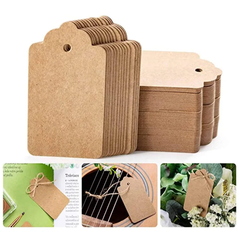 100PCS Kraft Paper Tag with St - Kraft Hang Tag 评论和价格