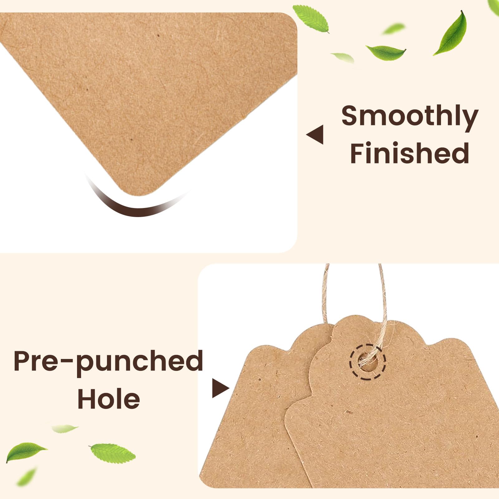 100PCS Kraft Paper Tag with St - Kraft Hang Tag 评论和价格