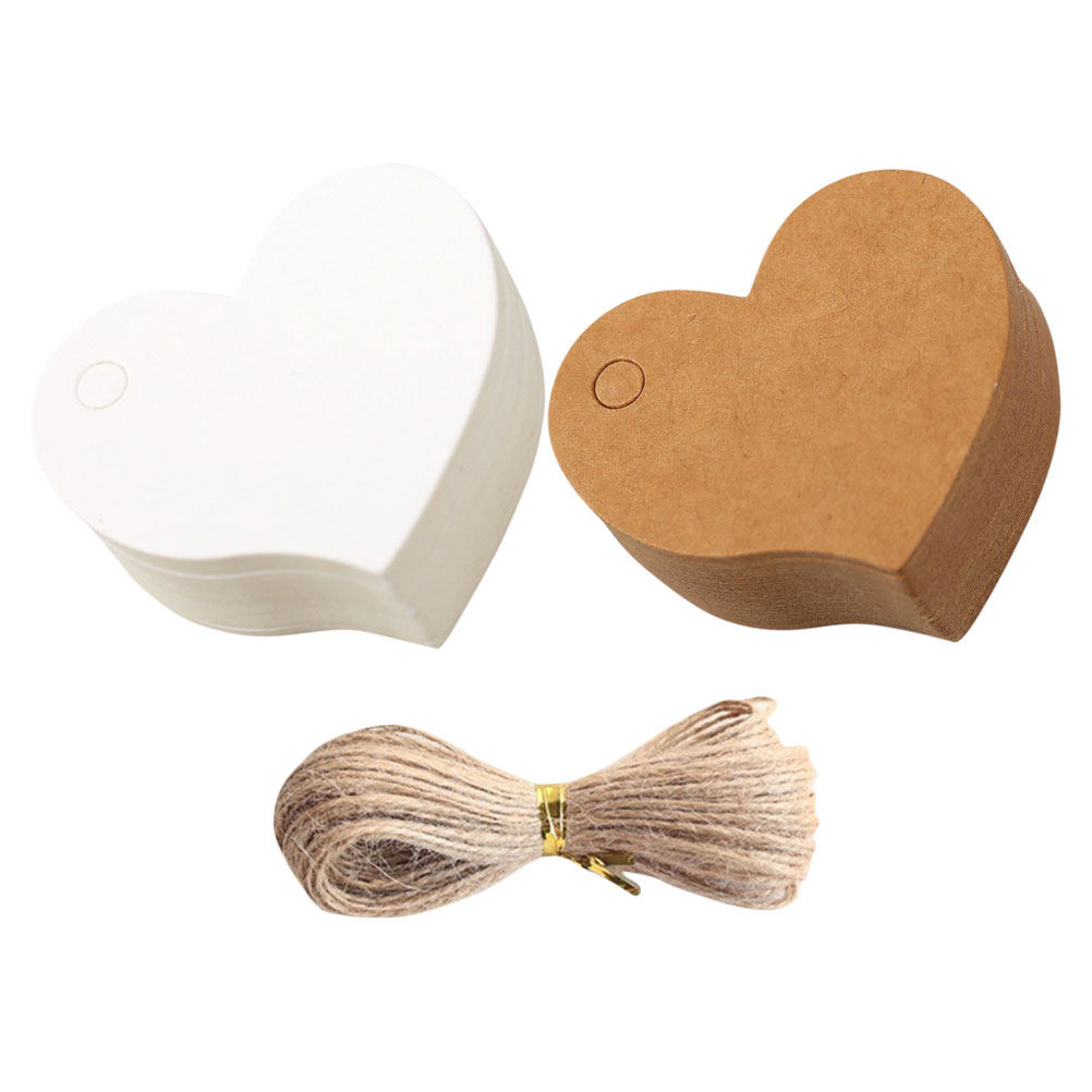 200Pcs Vintage Heart Paper Tag - Kraft Hang Tag 评论和价格