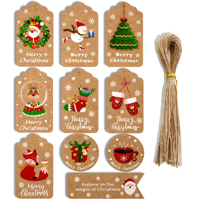 50Pcs Merry Christmas Tags Kra - Kraft Hang Tag 评论和价格