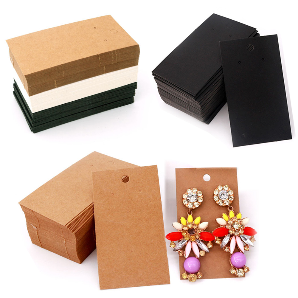 50pcs Earring Display Card 5x9 - Kraft Hang Tag 评论和价格