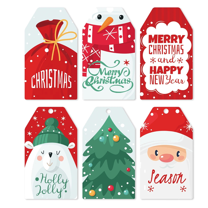 50pcs Christmas Paper Gift Tag - Kraft Hang Tag 评论和价格